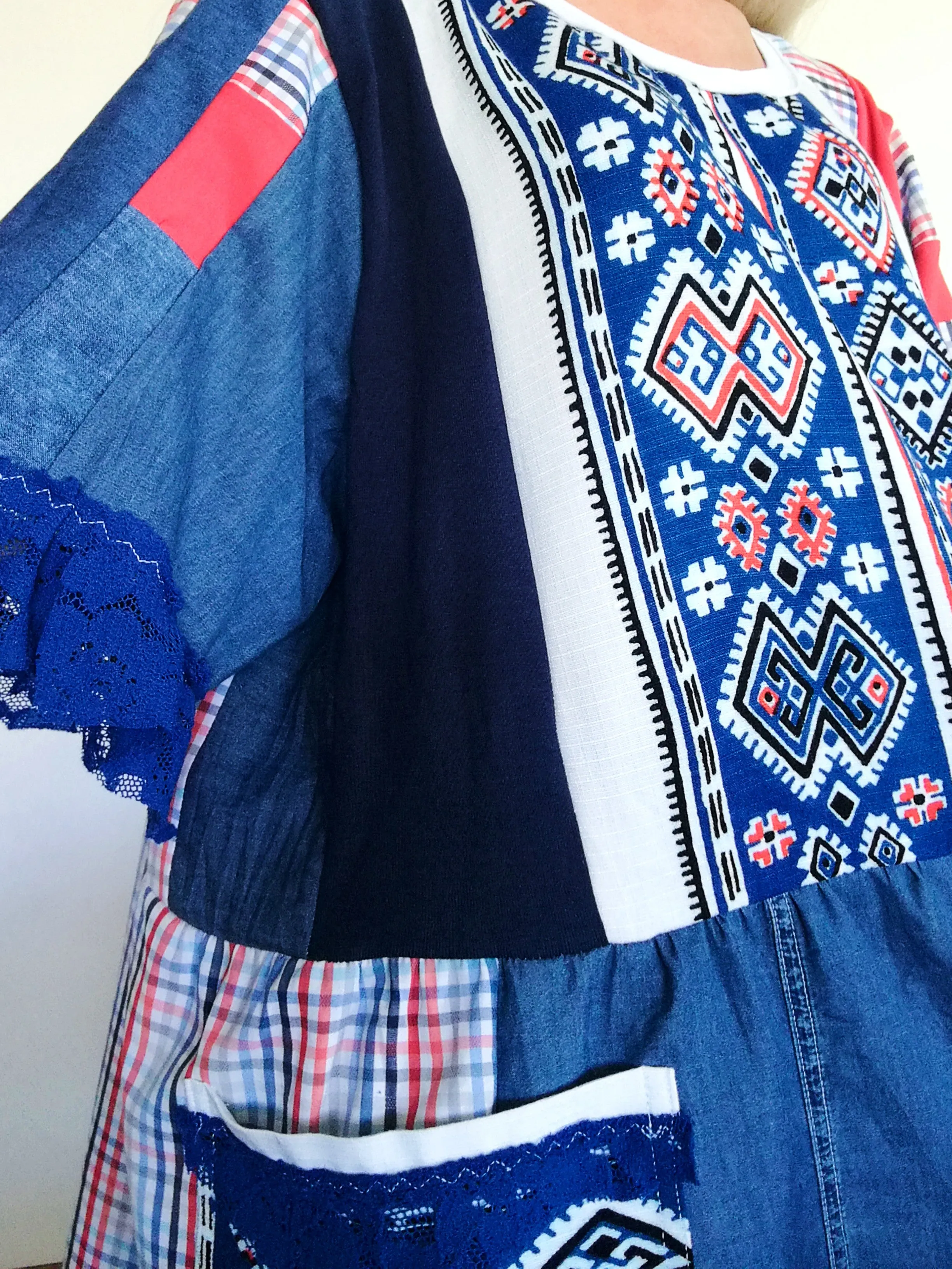 Plus Size Denim Dress 3X/4X Maxi Summer Ethnic Dress