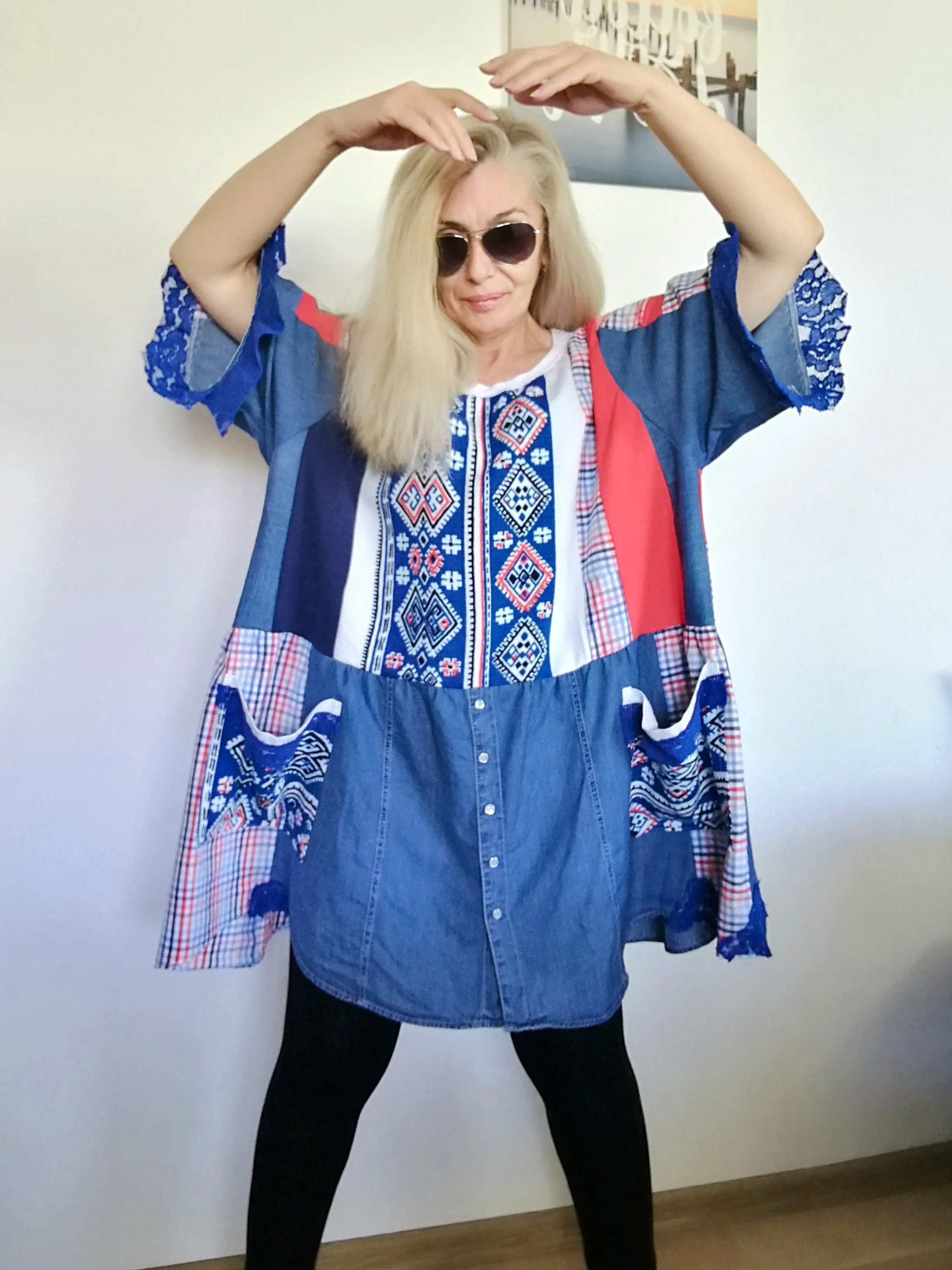 Plus Size Denim Dress 3X/4X Maxi Summer Ethnic Dress