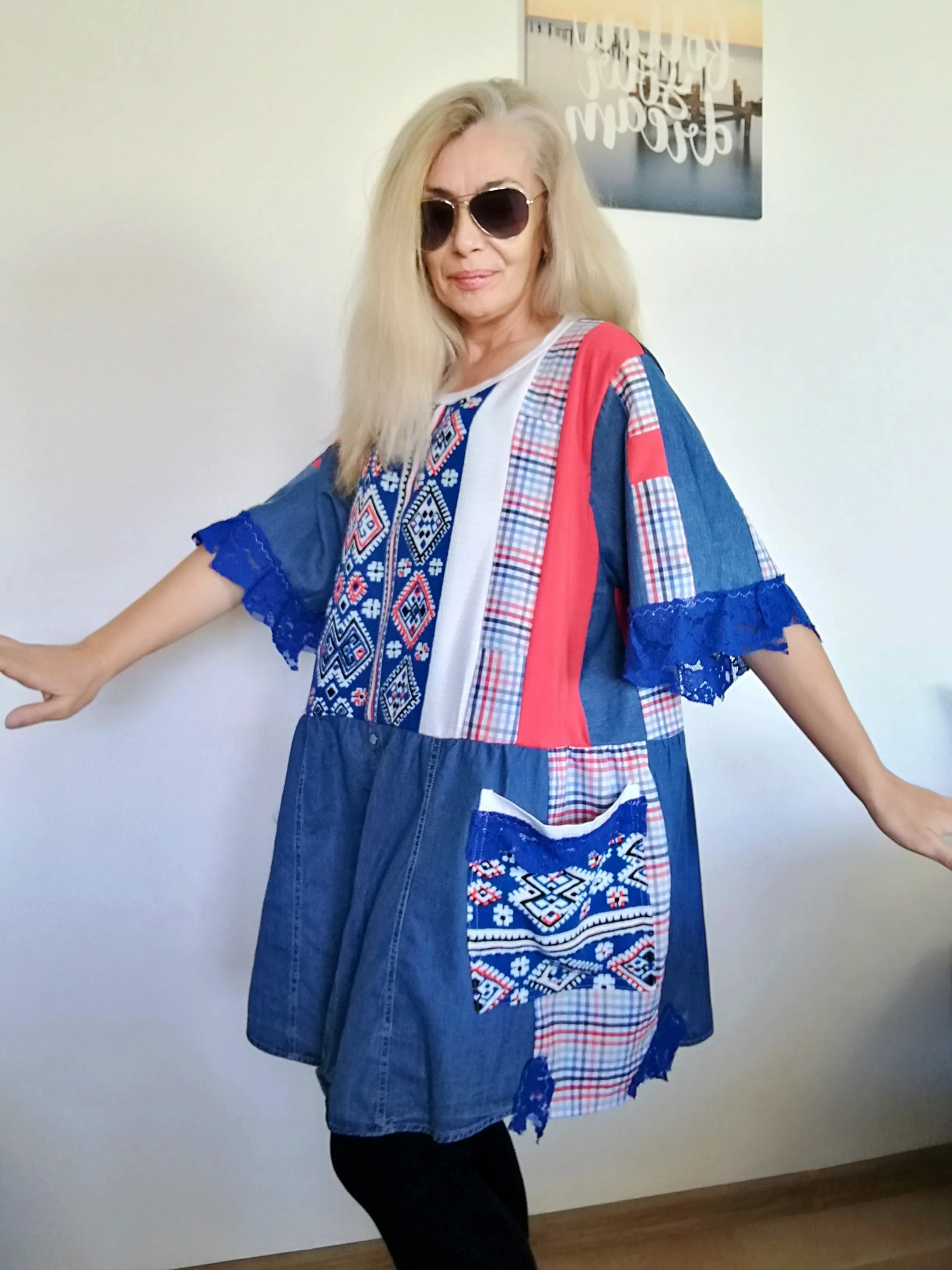 Plus Size Denim Dress 3X/4X Maxi Summer Ethnic Dress