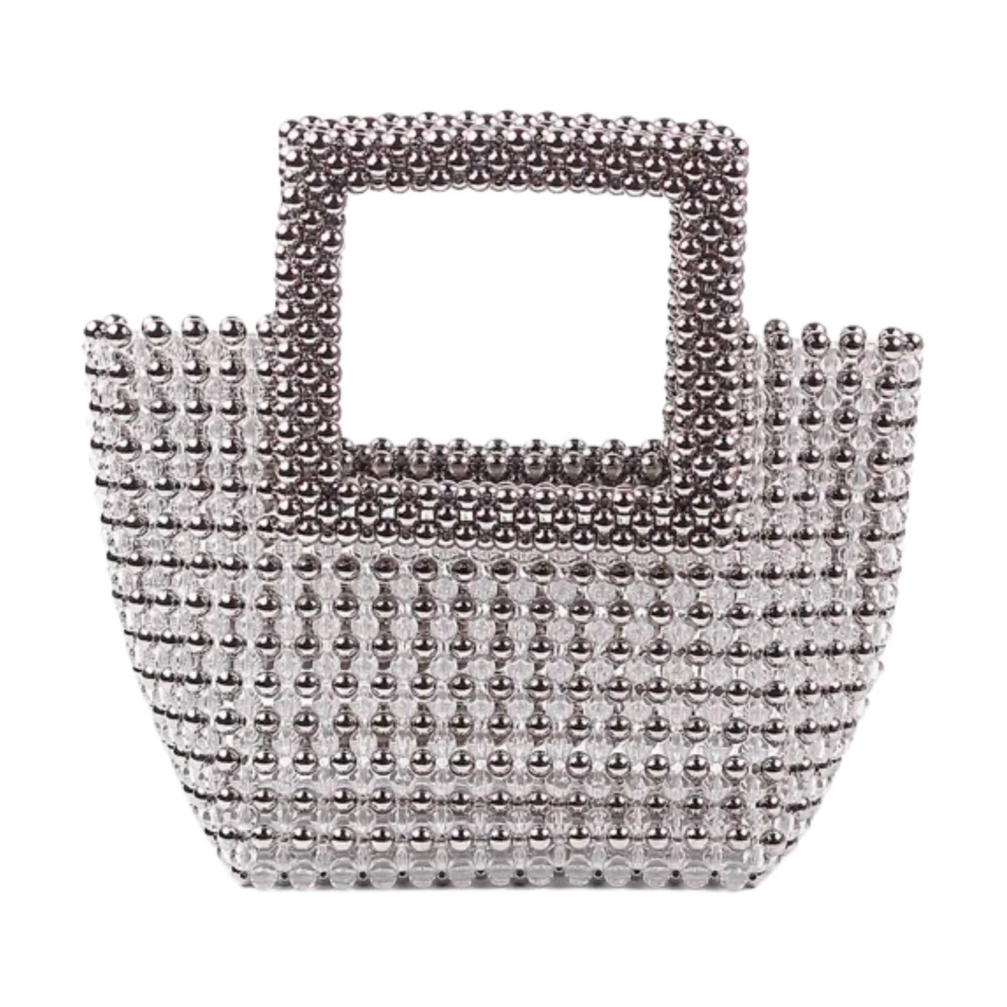 Pre Order:  Silver Beads Top-Handle Handbag