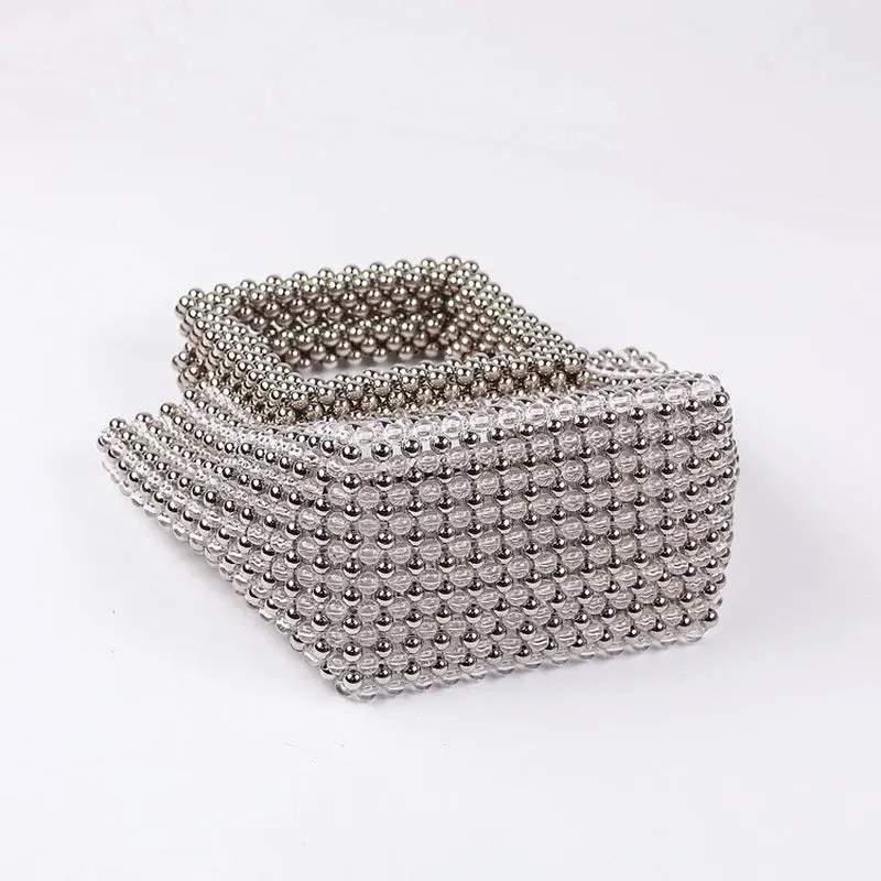 Pre Order:  Silver Beads Top-Handle Handbag