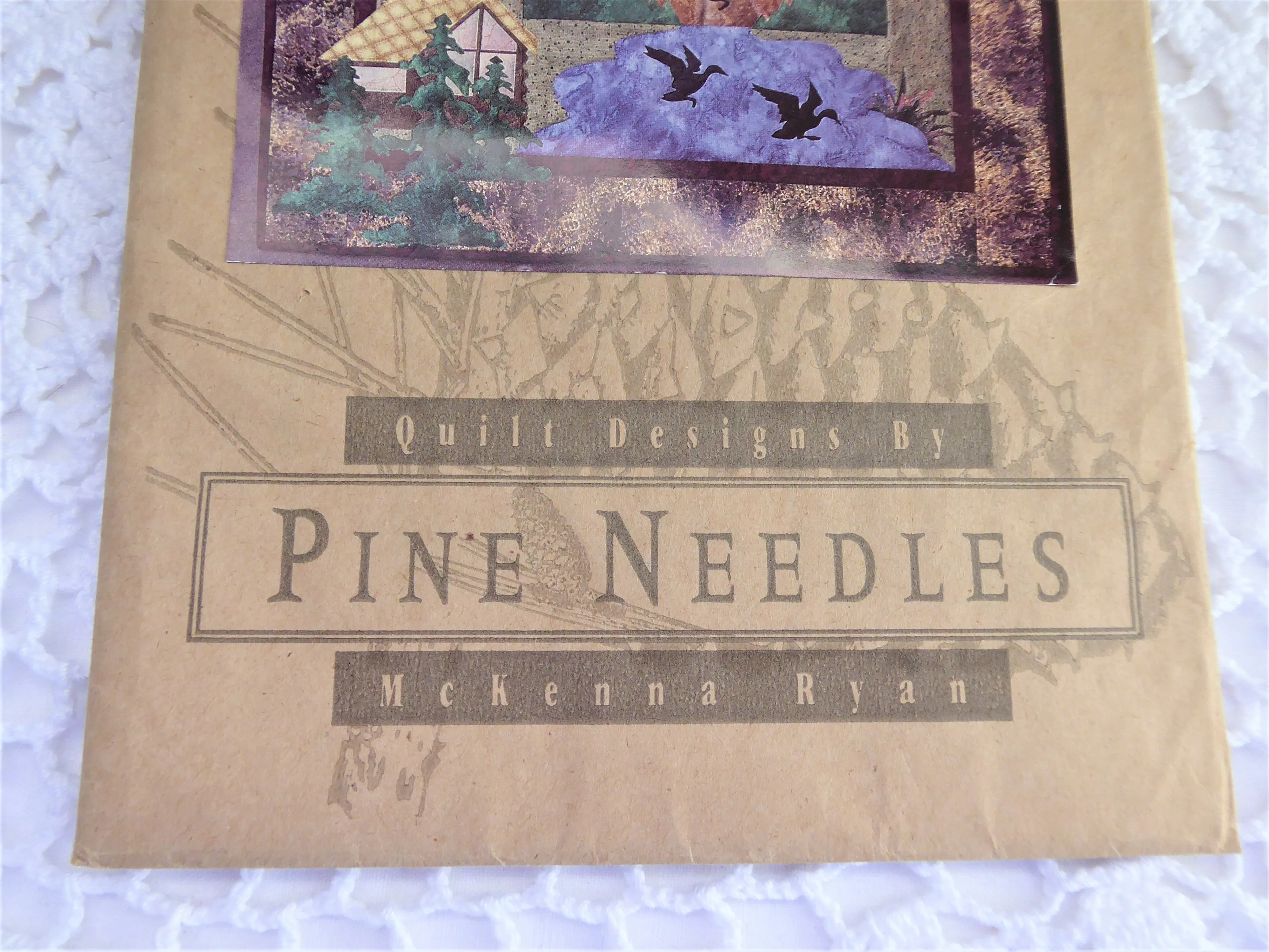 Quilt Pattern Ruffled Feathers 1997 Quilting Pine Needles Lake Ducks Mountains Unused