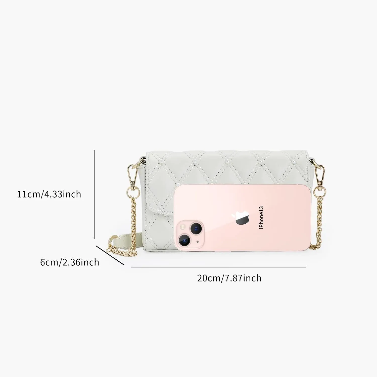 VICTORIA HYDE Quilted Purse Clutch Handbag for Women Leather Crossbody Bag Travel Pearl Envelope Bag
