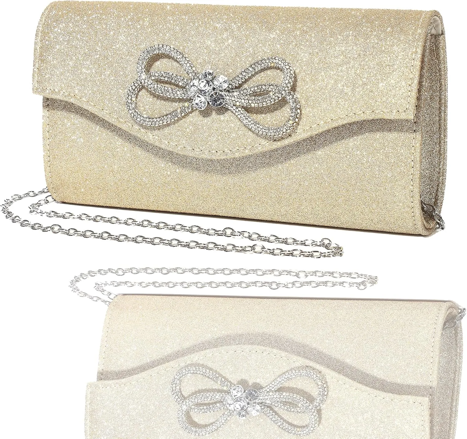 Women Diamond Bow Evening Bag Rhinestone Clutch Purse Wedding Prom Purse Formal Cocktail Party Handbag