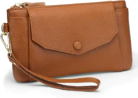 YALUXE Women's Genuine Leather Wristlet Handbags Envelope Style Cell Phone Purse Card Holder Clutch Wallet