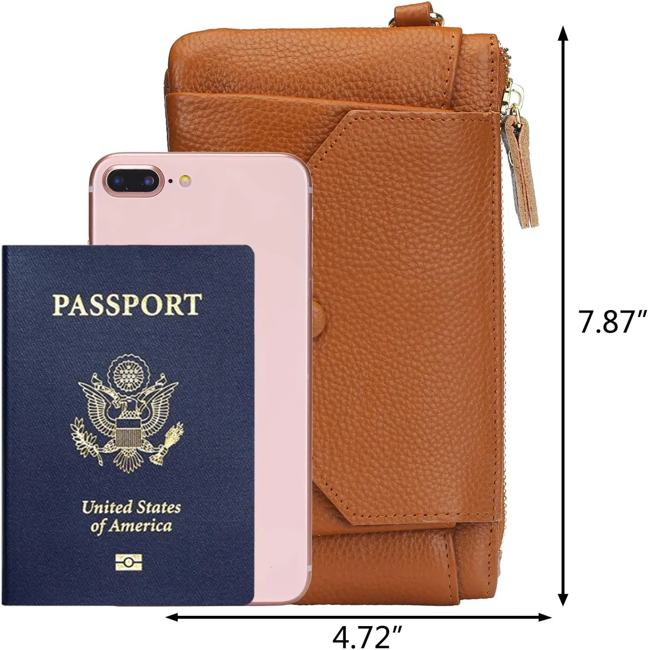 YALUXE Women's Genuine Leather Wristlet Handbags Envelope Style Cell Phone Purse Card Holder Clutch Wallet