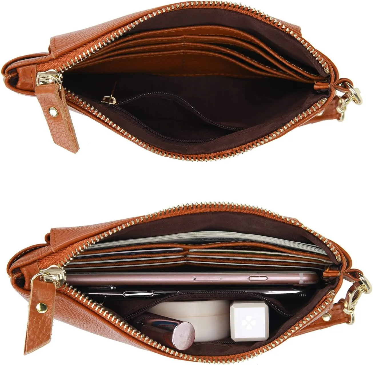 YALUXE Women's Genuine Leather Wristlet Handbags Envelope Style Cell Phone Purse Card Holder Clutch Wallet